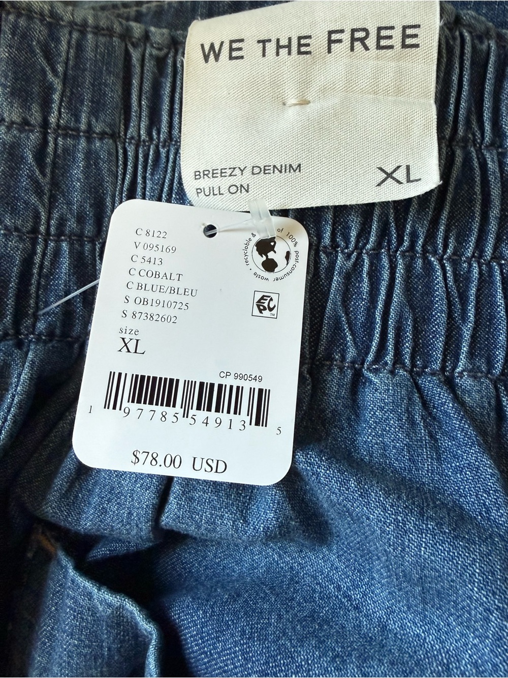 Free People Denim Wide Leg Jeans in Medium Blue - Picture 4 of 5